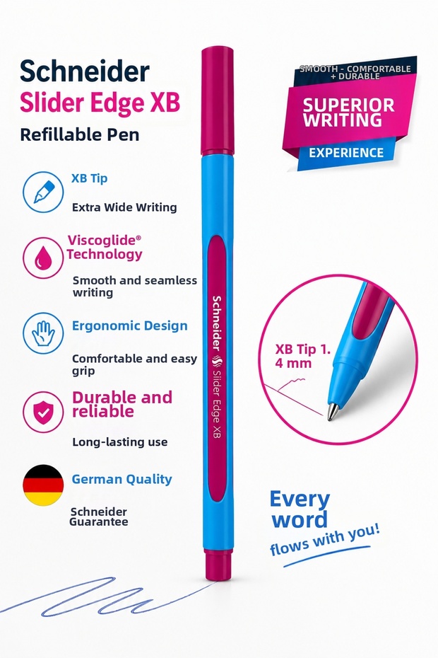 Slider Edge Ballpoint Pen Xb Pink