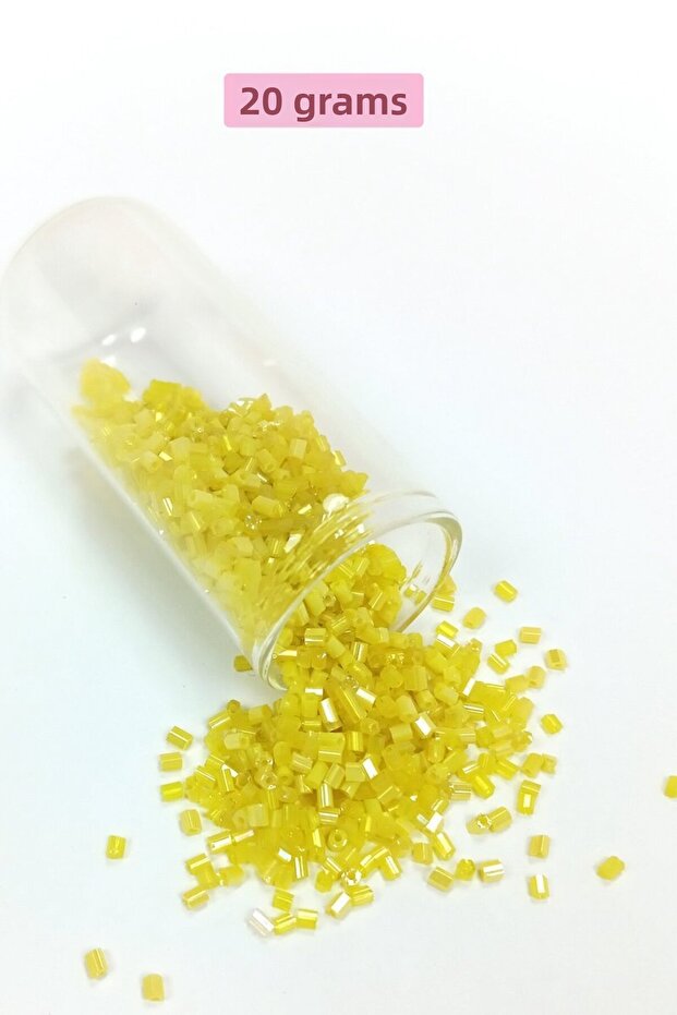 Cut Glass Beads 2mm - 20 Grams - Dark Yellow -Bnc337