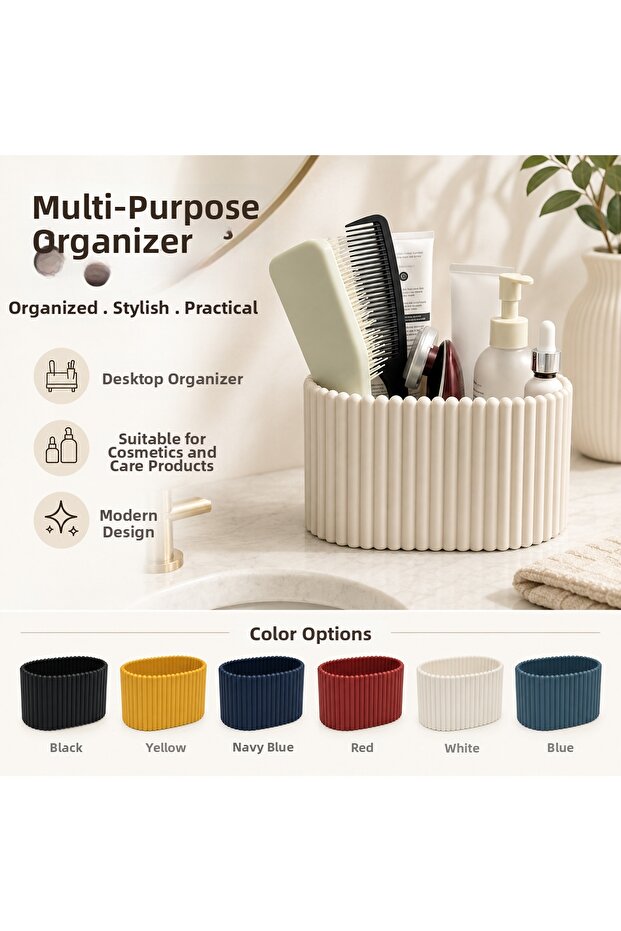Multi-Purpose Desktop Organizer for Cosmetics, Makeup, Combs and Care Products