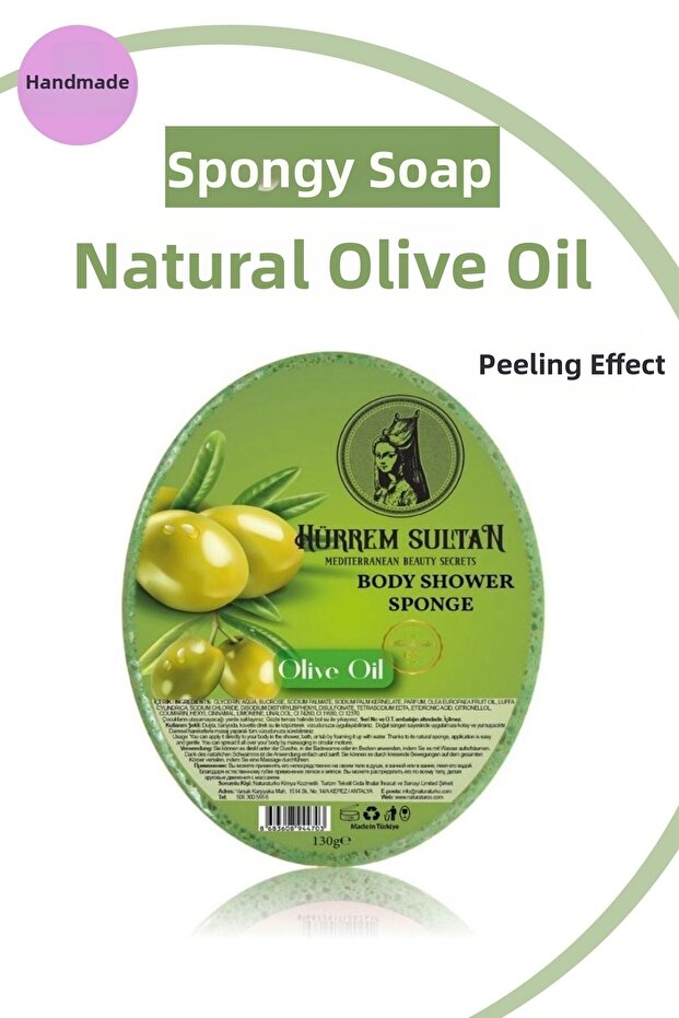 8 Pack Natural Olive Oil Sponge Soap 130 Gr