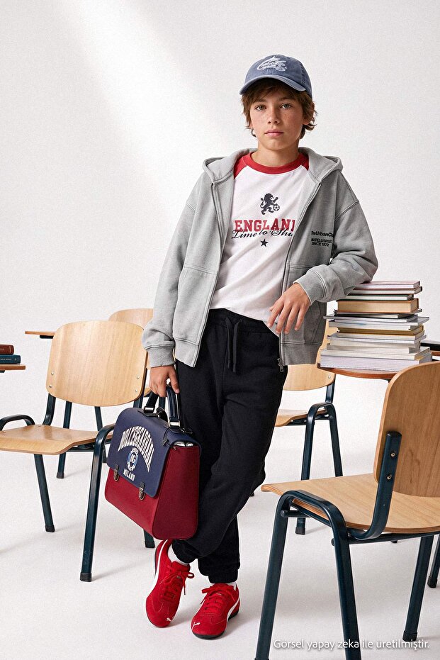 Black Boy's Plain/Basic Jogger Thick Non-Embossed Knitted Sweatpants Tkdaw27Ea00009