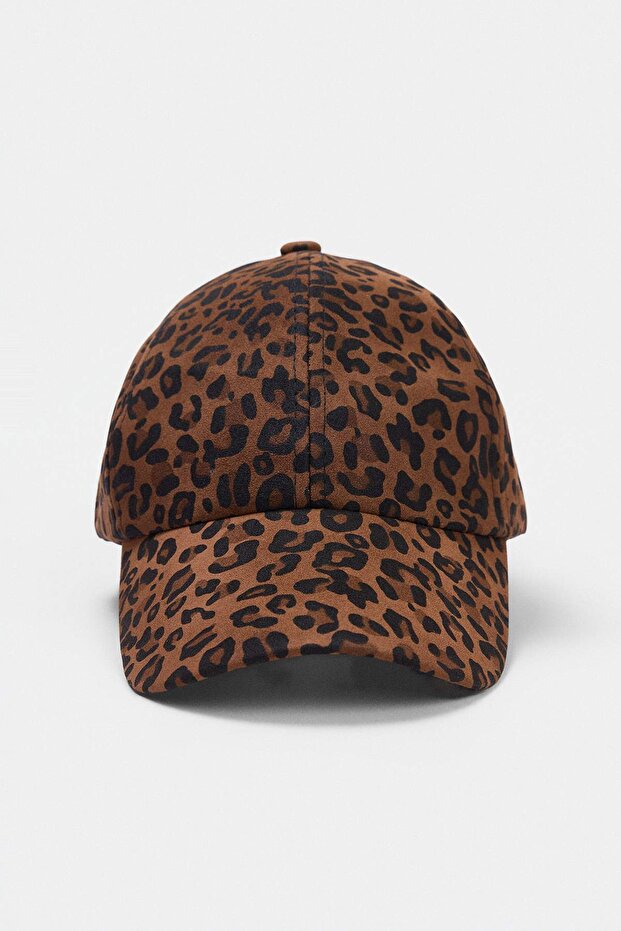 Brown Leopard Patterned Hat Twoaw26Sp00011