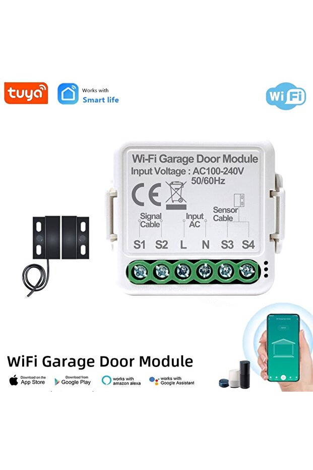 مفتاح باب المرآب الذكي CKM02 WiFi Tuya مع جهاز تحكم عن بعد لفتح الباب وإغلاق تطبيق Smart Life