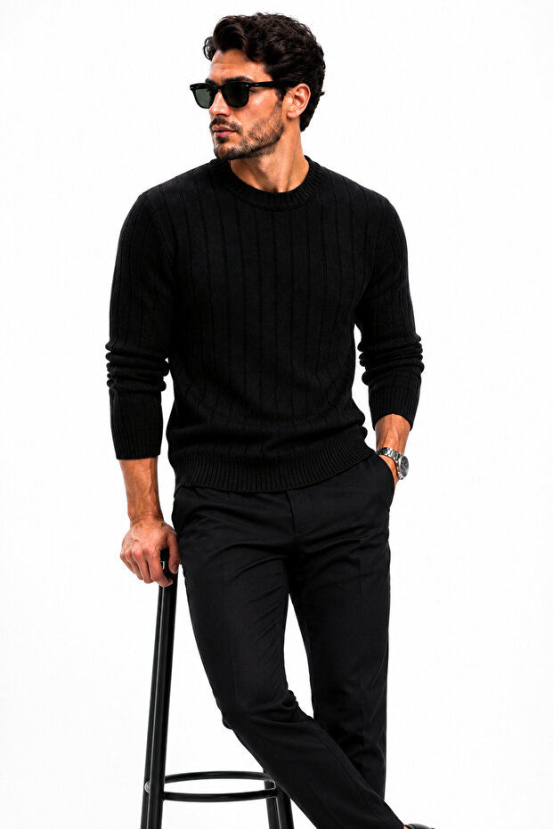 Men's Thick Ribbed Basic Sweater