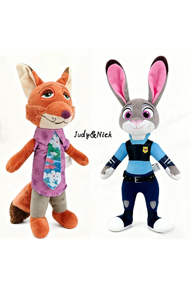2 PCS Disney Cartoon Anime Movie Zootopia Plush Toy Fox Nick Wilde Rabbit Judy Hopps Doll Soft Stuff