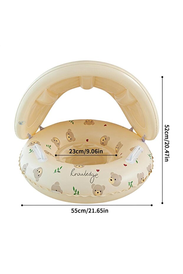 bear Kid Float with Canopy Baby swimming ring with sunshade Inflatable baby pool float mat Kid Swimm