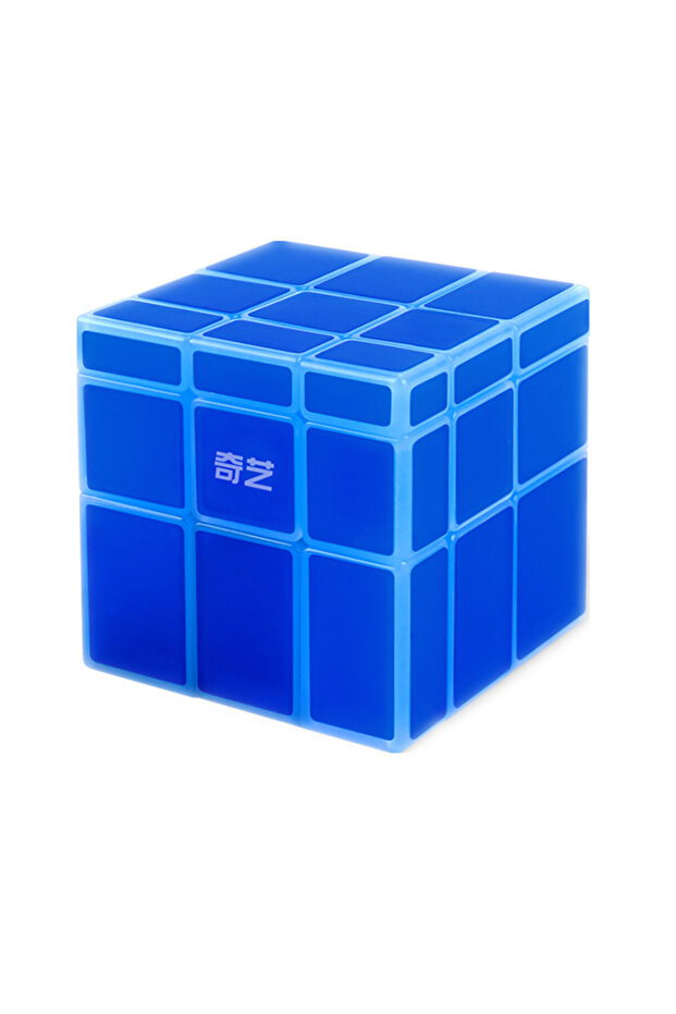 مكعب QiYi المرآة الفلوري المتوهج باللون الأزرق الداكن 3 × 3 مكعب سحري تعليمي 3 × 3 متوهج باللون الأزرق الداكن