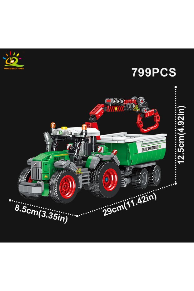 NO.06 No box HUIQIBAO Farmer Truck Model Building Block Tractor Cultivator Harvester Vehicle MOC Car