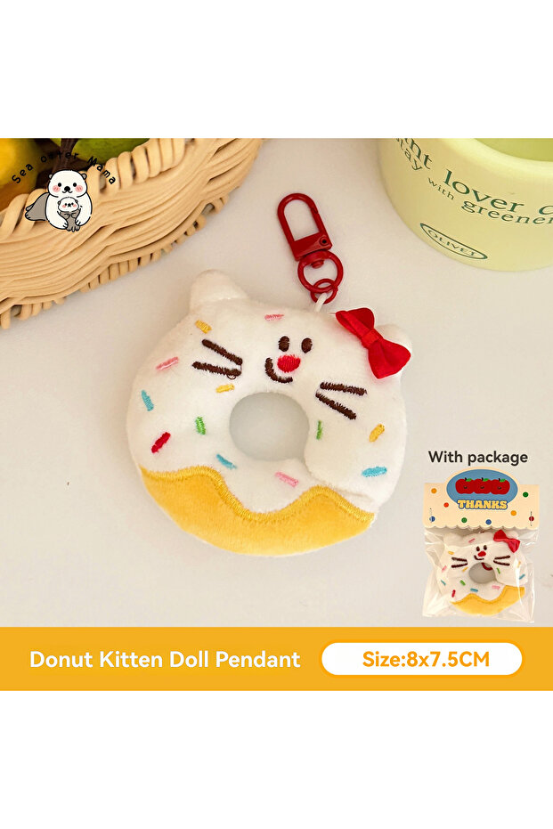 Plush A 1/6 Pcs Cartoon dessert doll pendant girl's heart versatile keychain backpack decoration dol