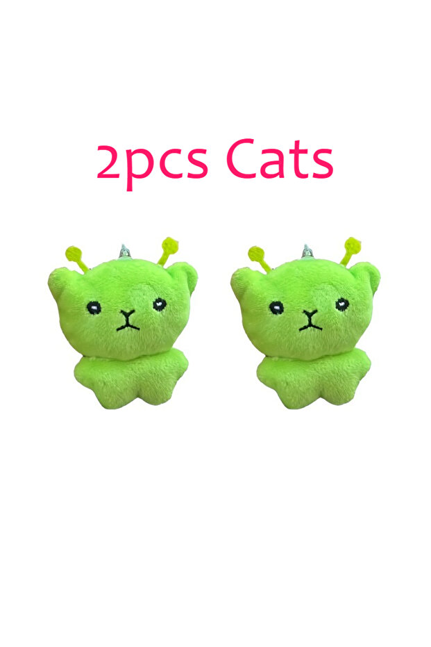 2pcs cats Cute Alien Cat Plush Pendant Super Soft Plushie Dolls Keychain Kawaii Mini Toy Backpack Pe