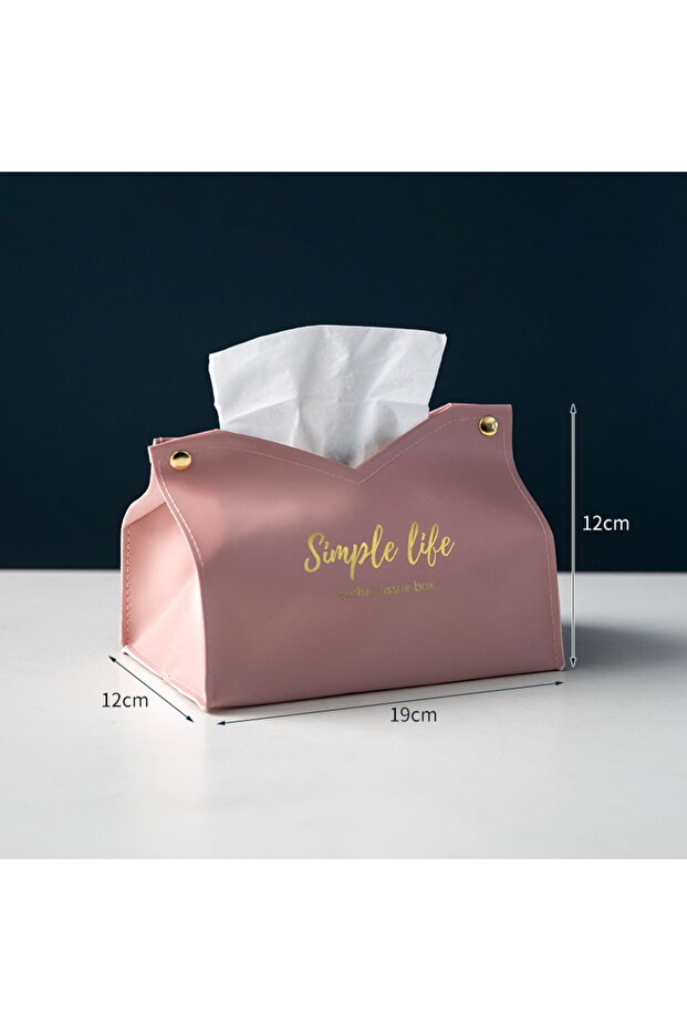 Pink Leather Tissue Box Napkin Holder Car Tissue Box Home Living Room Holder Case Storage Hotel Car