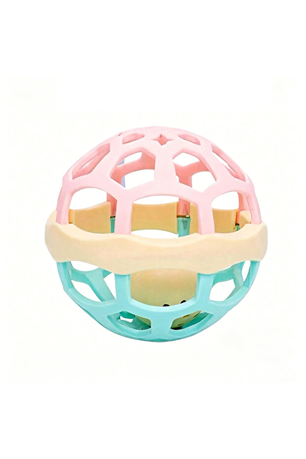 pink Baby Toys 0 12 Months Rotating Rattle Ball Grasping Activity Baby Development Toy Silicone Teet