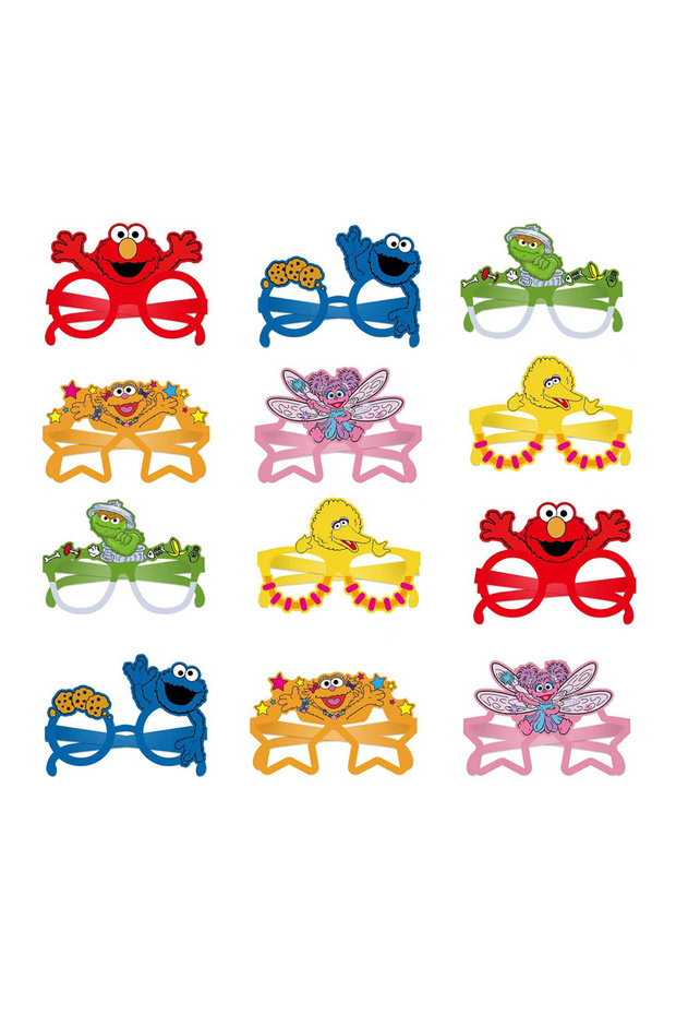 12pcs 12pcs / Set Sesame Street Party Paper Eye Masks Kids Toy Paper Glasses Party Decorations Suppl