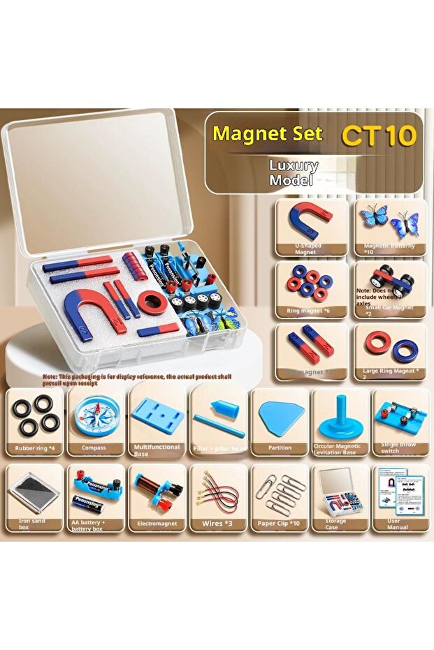 A7 1 Set Educational Experiment With Bar Ring Horseshoe U Shape Magnets And Compass STEM Physics Sci