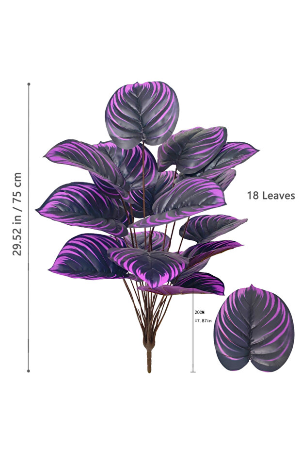 75cm 18Leaves 57-75cm Large Fake Palm Tree Artificial Monstera Plants Branch Plastic Turtle Leaves R