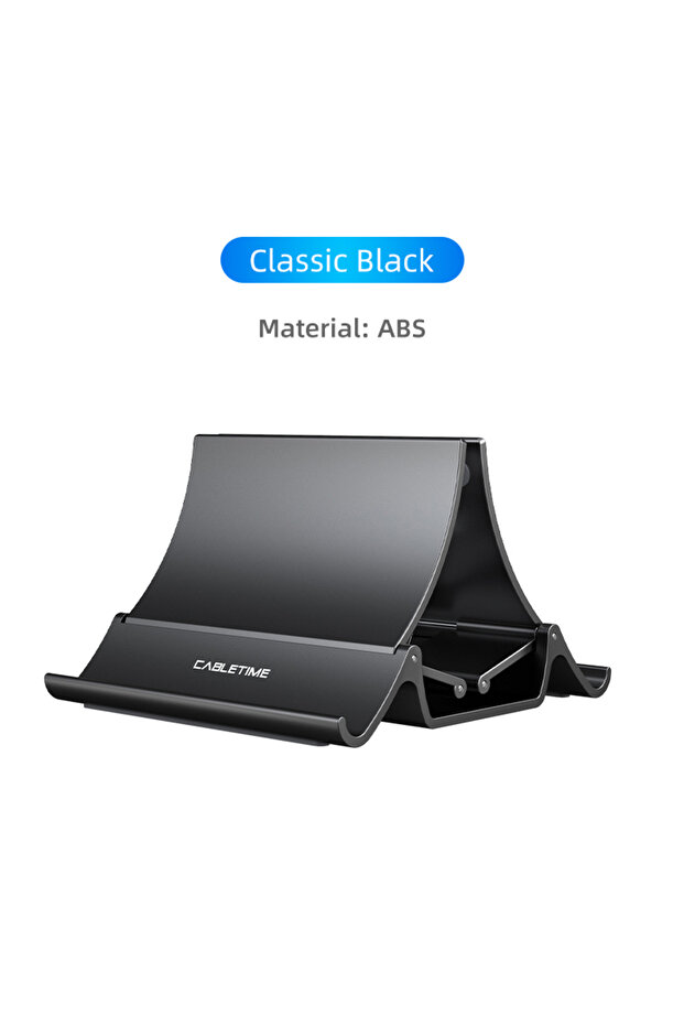 Classic Black CABLETIME Vertical Laptop Stand Desktop Gravity Holder Notebook Support iPad Tablet St