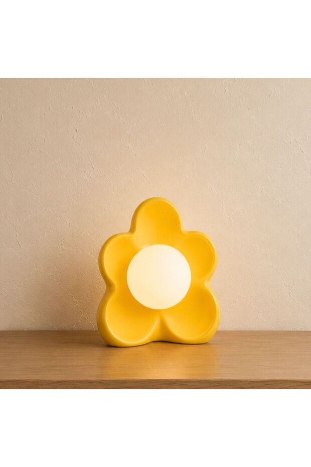 Petal Pop Kids Ceramic Table Lamp Without Bulb (Type G9) - Yellow