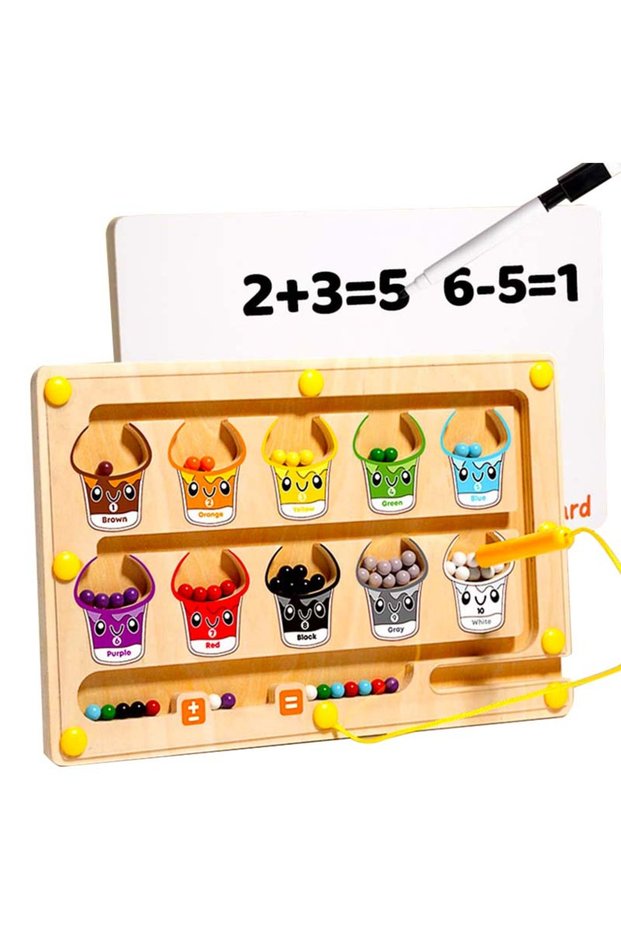 Double sided board Magnetic Sorting Games Montessori Puzzle Toys Maze Board Learning Color Counting
