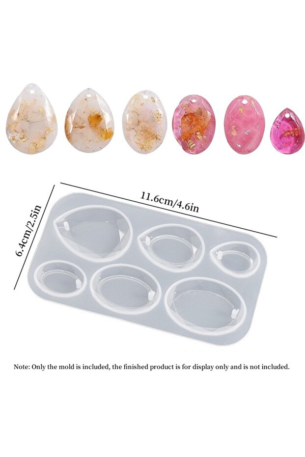 Style-1 DIY Water Drop Pendant Mold Oval Epoxy Resin Silicone Earrings Casting Craft Jewelry Making
