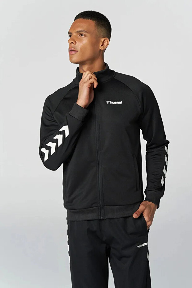 سترة رياضية للرجال باللون الأسود 921133-2001 Hmlfalconzo Zip Jacket