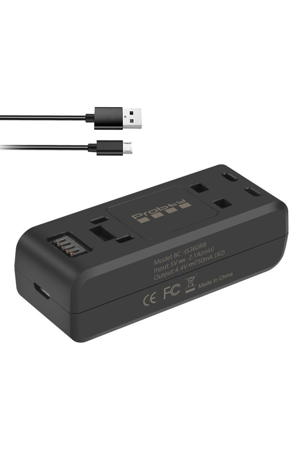 probty 1 Charger Fast Charge Hub For Insta360 ONE R RS Battery Dual Charger for Insta 360 ONE R RS C