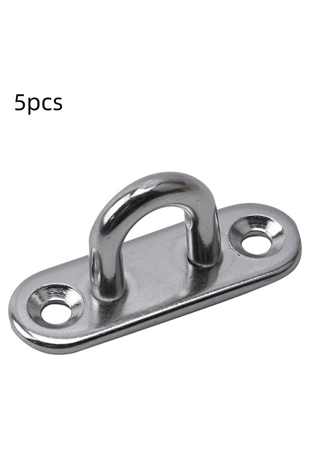 5pcs 304-M5 1/5pcs Hooks Eye Plate Heavy Oblong Duty Steel Stainless Pad Mount Wall U Boat Ceiling H