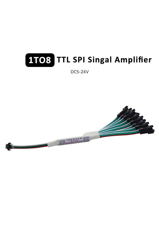 1 to 8 Mini TTL Pixel LED Signal Amplifier DC 5V 12V 24V for WS2811 WS2812B SK6812 3pin Addressable
