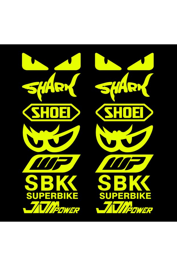 Fluorescent Yellow Racing Sponsor Reflective Motorcycle Stickers Decor Moto Body Fuel Tank Fender He