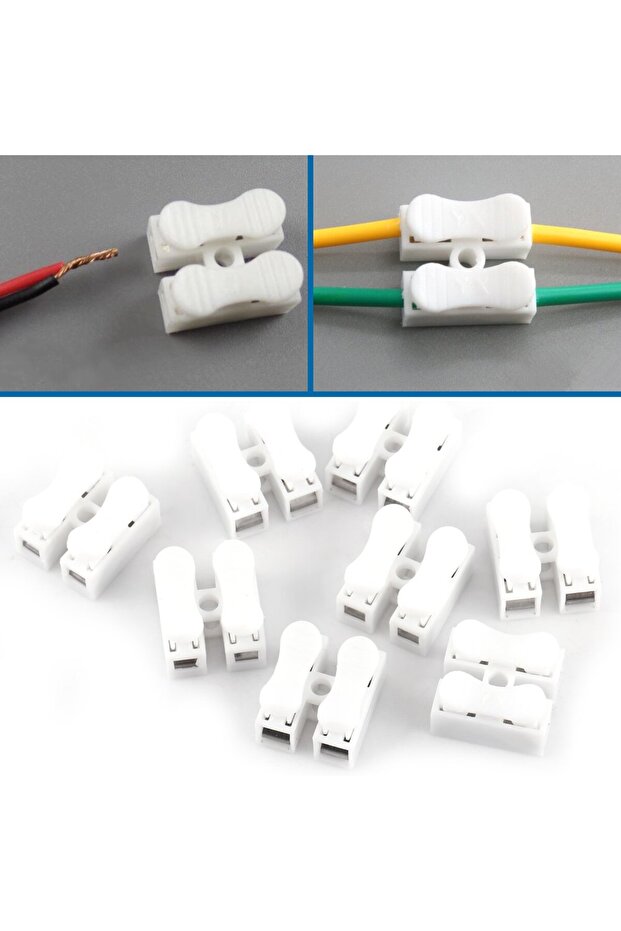50Pcs 2Pin 20/50 Pieces of Solderless Quick 2-Pin 3-Pin Cable Connectors, Screwless Terminal Spring