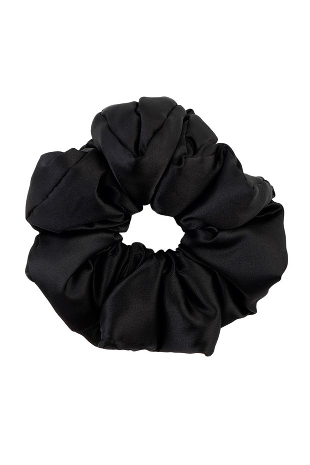 4 black Large Solid Silk Elastic Hair Band Rope Tie Korean Women Girls Ponytail Hair Curlers Hair St