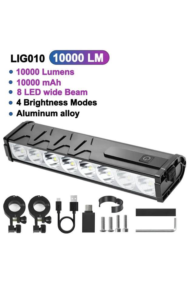 >8000 Mah 2000-3000 Lumen 8LED VASTFIRE Bicycle Light Front 25500Lumen Bike Light 10000mAh Waterproo