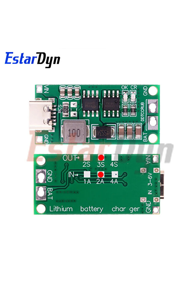 شاحن متعدد الخلايا 3S 2A 2S 3S 4S Type-C إلى 8.4V 12.6V 16.8V معزز ببطارية ليثيوم بوليمر ليثيوم أيون 7.4V