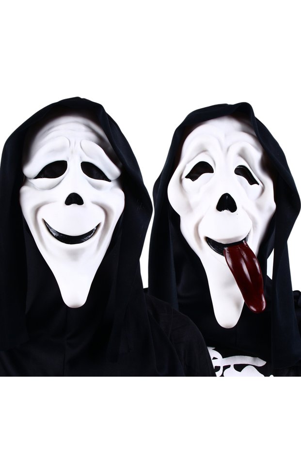 mask-2pcs Quality Halloween Movie Scream Horror Face Mask Realistic Creepy Ghost Masks Stick Tongue