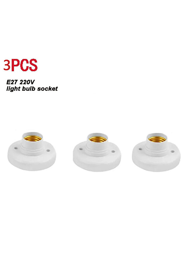 E27 3pcs 5-50pcs E27 Screw Cap Socket White Gold Ceiling Light Lamp Bulb Fixing Base Stand Light Bul