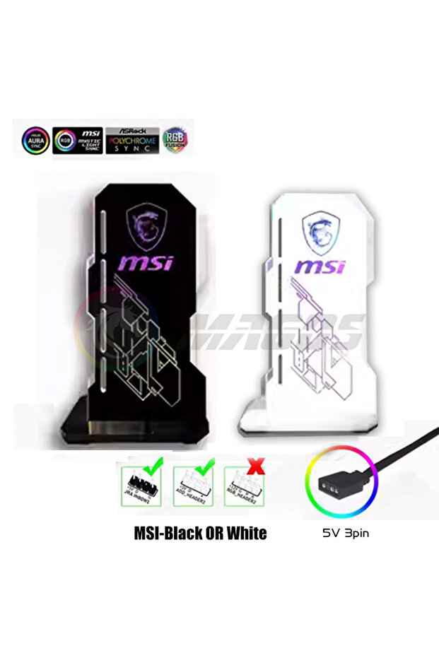 حامل مقبس وحدة معالجة الرسومات MSI 4090 باللون الأسود، دعامة VGA من سلسلة 40، RGB Flow، MSI AORUS ROG TUF Belief Anime