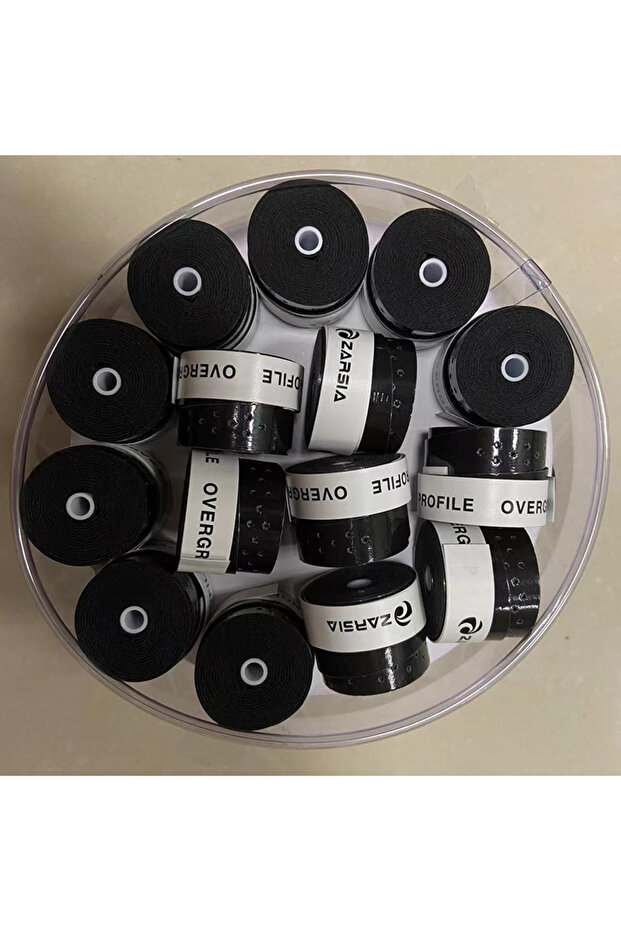 black 15PCS ZARSIA Laminated Perforated Tennis Overgrip Badminton Racket Sweatband Mesh Hand Glue St