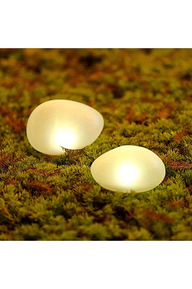 1PC-Warm Light Solar Stone Lights Outdoor, Waterproof Solar Powered Rock Light,Outdoor Landscaping S
