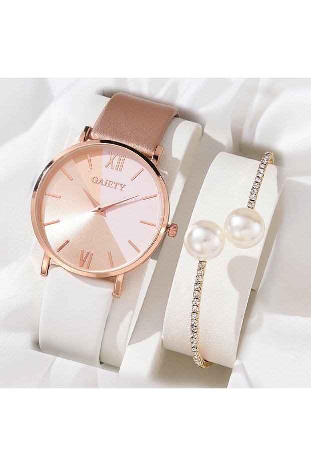 G688-RG1-H160 Women Watch Set Luxury Fashion Colourful PU Leather Strap Ladies Quartz Wristwatch All