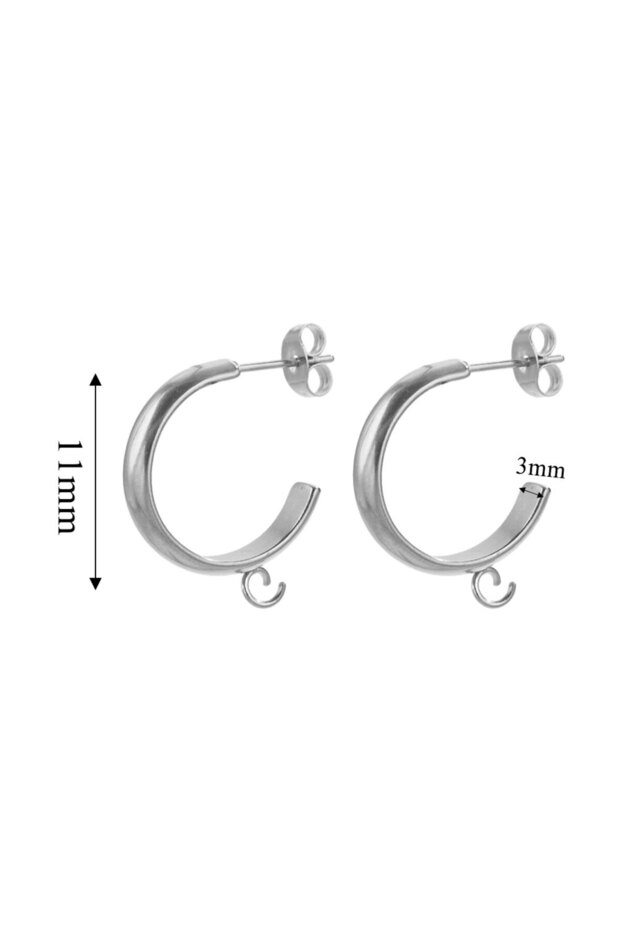 Z1086-S 10pcs Stainless Steel C Shape Hoop Earrings For Jewelry Makings PVD 18K Gold Plated DIY Earr