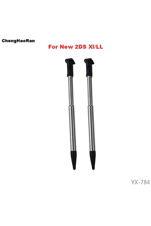 black 2pcs New Metal Telescopic Stylus Touch Pen For New 2DS XL / LL Touch Screen Replacement Repair