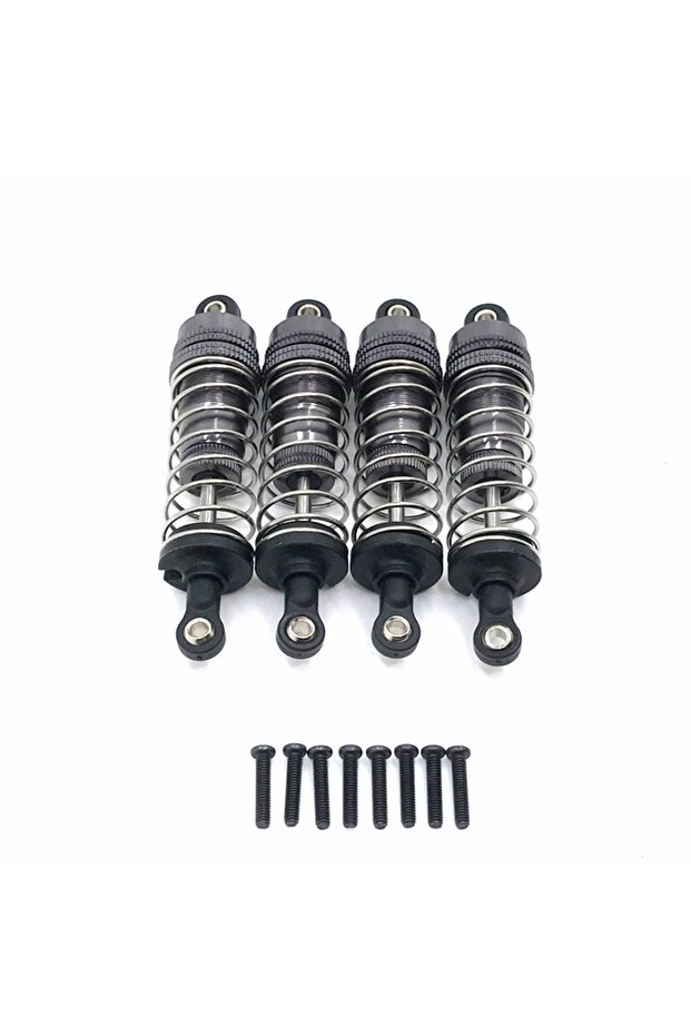 Dark Grey 4PCs/1set Metal Front&Rear Universal Shock Absorber for Wltoys 124019 144001 RC Car Upgrad
