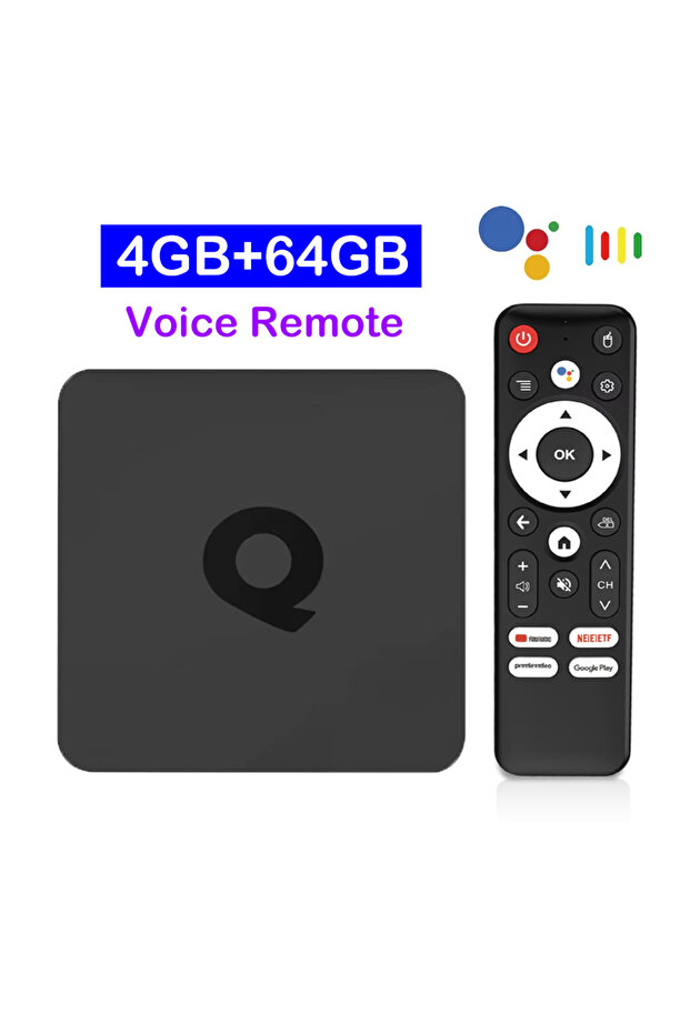 EU Plug 4G 64G Voice Remote Smart TV Box Bluetooth 6.0 8K Q1 Android 16 Set Top Box Allwinner H313 D