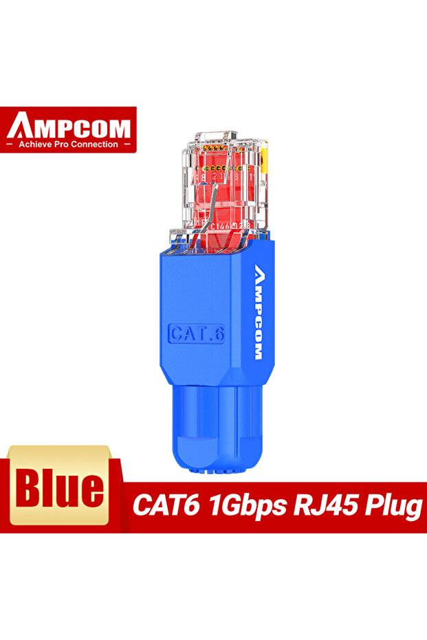 أداة توصيل AMPCOM RJ45 CAT6 Blue مجانية CAT6A CAT6 10Gbps UTP Field Modular Plug أداة مجانية Ethernet