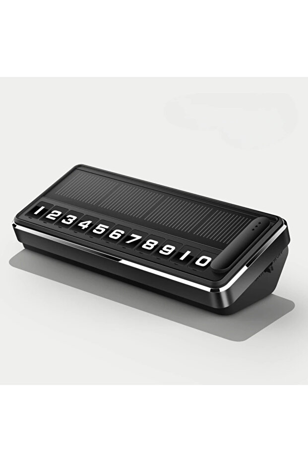 Black 1PC Solar Car Plate Led Lighting Temporary Parking Card Hidden Plates Car Park St
