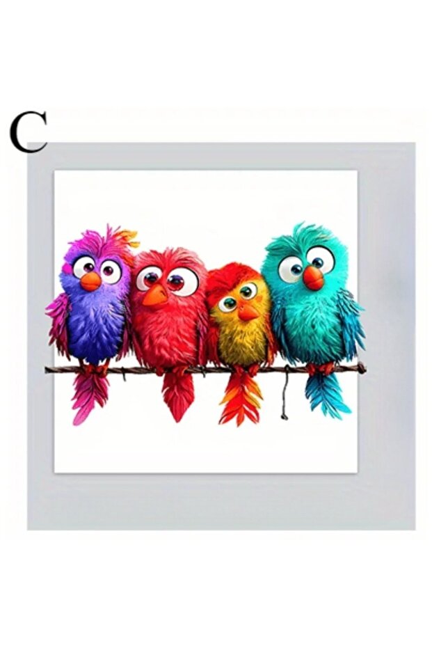 C 1PC Funny Bird Creative Glass Window Decorative Stickers for Windows Glass Wall Mirror Festival H.