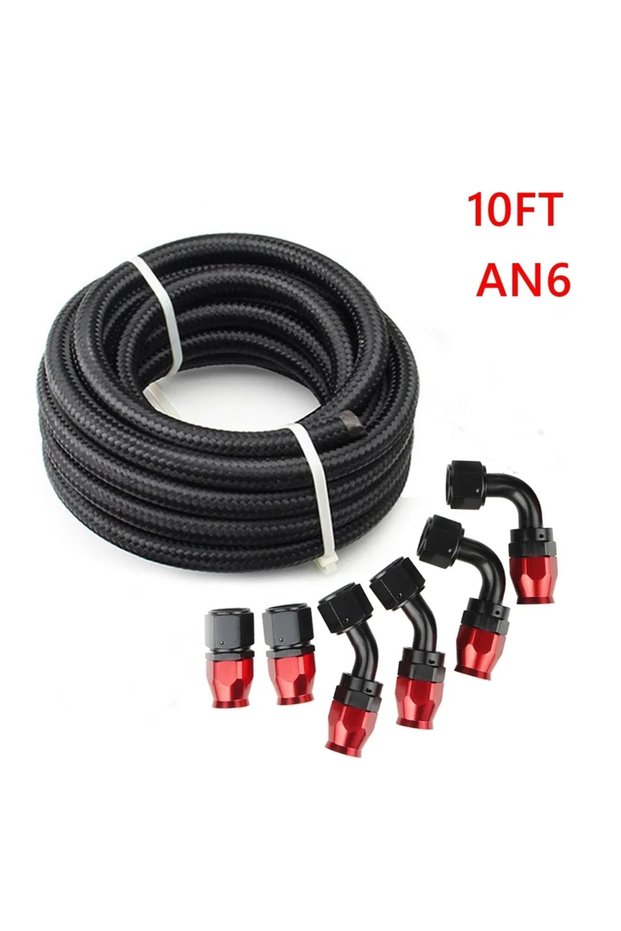 AN6-6 BK-R 3M AN6/AN8/AN10 CPE Oil Fuel Fittings Hose End 0+45+90+180 Degree Oil Adaptor Kit AN6 Bra