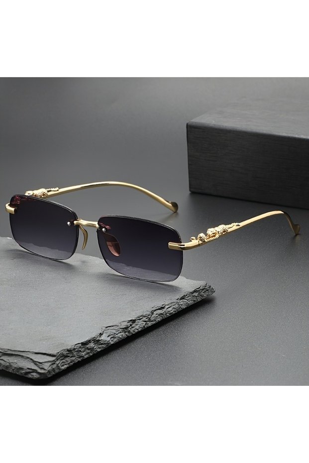 grey Perfect Fashion Leopard Decor Unframed Men's and Women's Sports Glasses Suitable for Holiday Pa