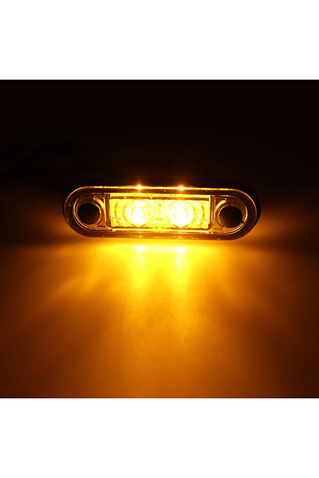 10Pcs Yellow 10pcs 12/24V Waterproof LED Side Marker Lights Clearance Rear Tail Brake Indicator Turn
