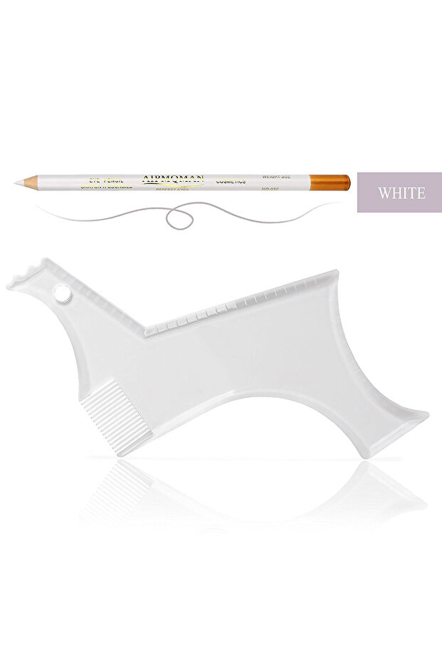 white02 Men Beard Styling Template Stencil Beard Comb Fits All-In-One Beard Shaping Tool Barber Supp
