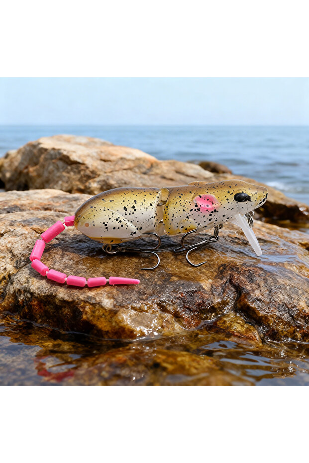 G 15.5CM Mouse Lure Artificial Plastic Mouse Fishing Lure Swimbait Rat Pike Bass Minnow Floatingbai.